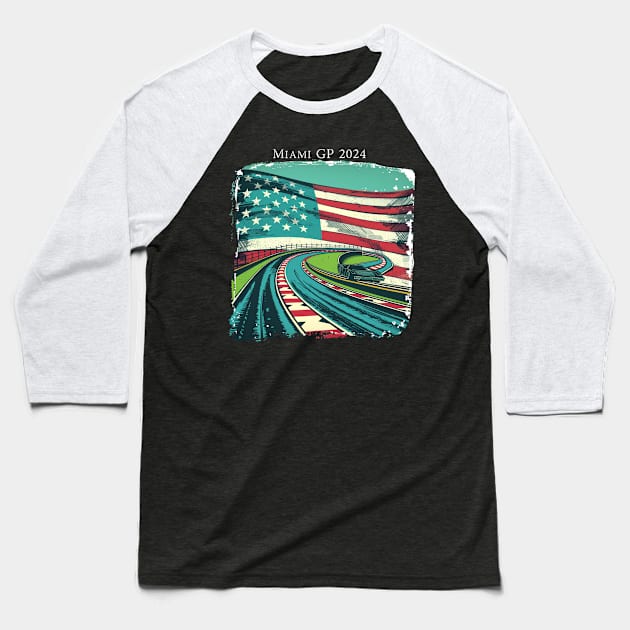 2024 Miami Grand Prix F1 T-Shirt - Merchandise | Unique F1 Tracks Design | Limited Edition | Perfect Gift for Miami F1 Fans Baseball T-Shirt by pitshopmerch@gmail.com